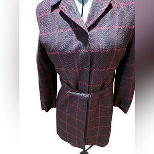 ❤️ Classic Sophistication VTG (1980-1990) INC Windowpane Wool Jacket Size 10